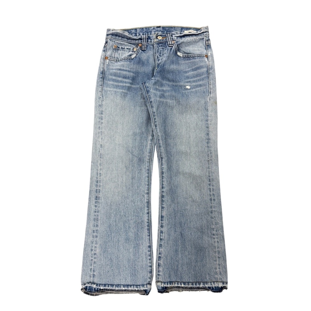 Y2K Levi's Premium Distressed Jean Low Rise Bootcut Women W28 Light Wash